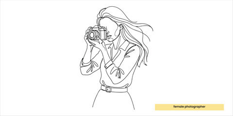 female photography continuous single line art drawing sketch on white background
