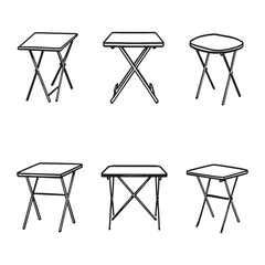 folding table vector line drawing minimal design concept