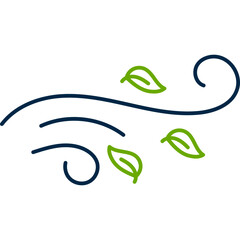 Wind Blowing Leaves Line