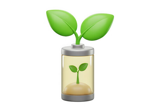 recommend clip art: Green energy battery with sprout isolated on transparent background