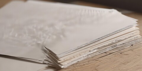 Close-up shot of assorted blank card stock, haphazardly arranged  ,  close up,  idea,  notecards
