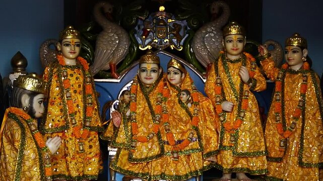 Ram Sita Family With hanuman Statue in Temple Of Ayodhya Captured with Cultural and Spiritual Perspective