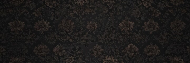 Seamless dark gothic damask, rich floral details,  motif,  intricate,  shadow