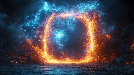 Fiery portal archway design