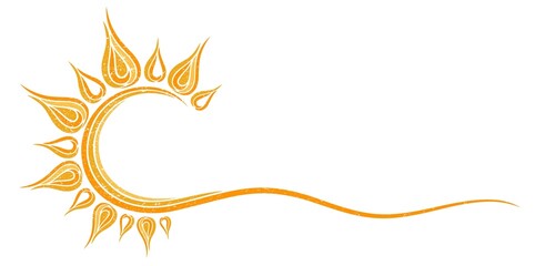 A stylized symbol of the summer sun.
