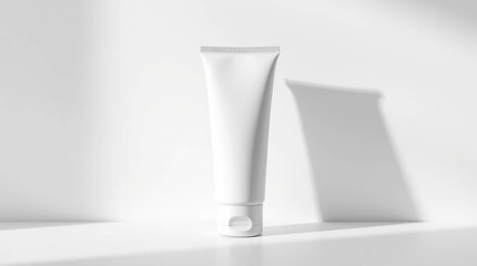 Blank White Cosmetic Tube Mockup Perfect for Skincare and Beauty Product Packaging Designs