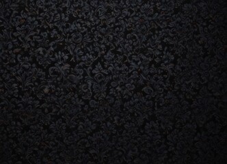 Black damask pattern, sharp angles, deep shadows, antique, design element, intricate