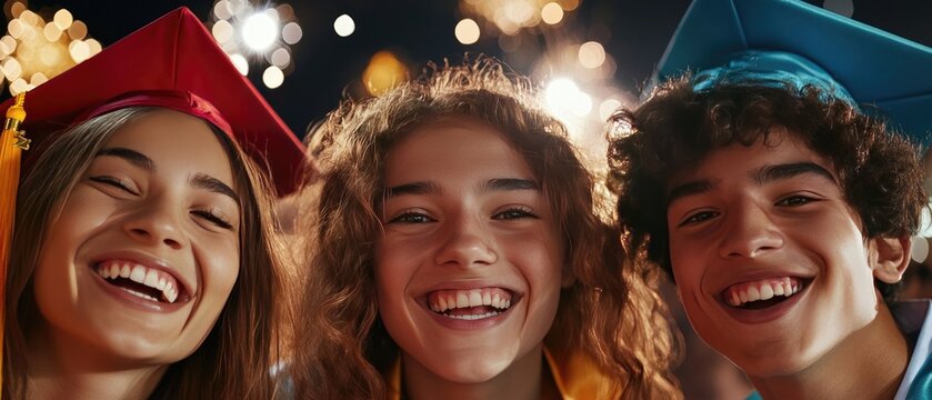 Happy graduates celebrating a momentous occasion.