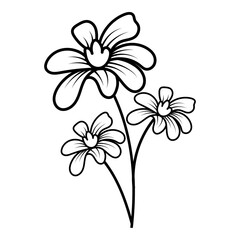 Wildflower Outline Illustration