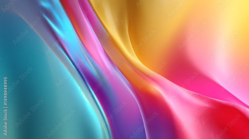 Poster vibrant neon abstract background with holographic effects for creative projects.
