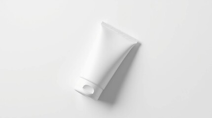 Blank white tube of cosmetic product on a white background