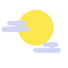 雲がかかった月