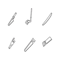 Hand drawn bone saw tool line art vector design image