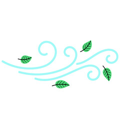 Illustration of Wind with Flying Leaves