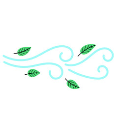 Fototapeta premium Illustration of Wind with Flying Leaves