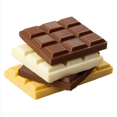 A Stack of Assorted Chocolate Bars , isolated on white background png