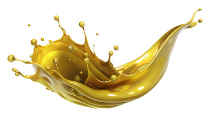 cosmetic serum splash of olive or engine oil isolated on white