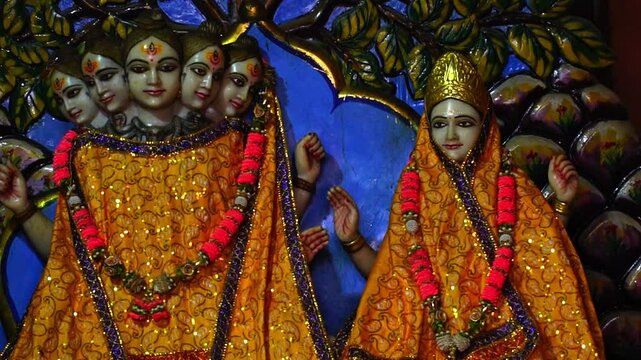 Panch Mukhi Shiva With Parvati Statue in Temple Of Ayodhya Captured with Cultural and Spiritual Perspective