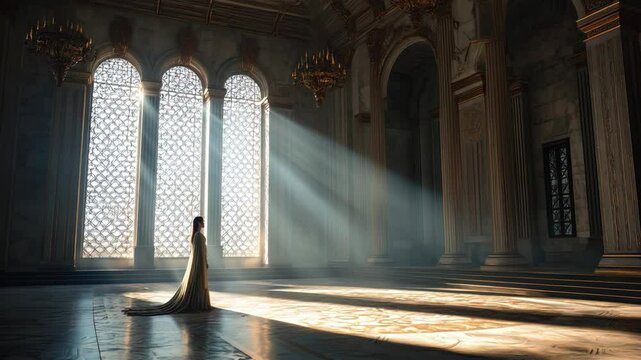 Queen esther in the royal palace  a brave act to save her people from imminent danger