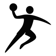 Dynamic Silhouette of a Handball Player in Action