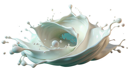 abstract background with milk or yogurt splash in white 3d render