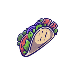 Hand drawn Vector cartoon tacos
