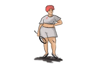 Confident Tennis Player with a Cause