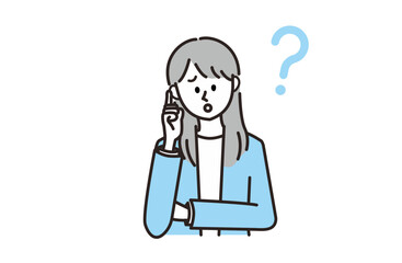 困りごとがあるスーツを着ている女性