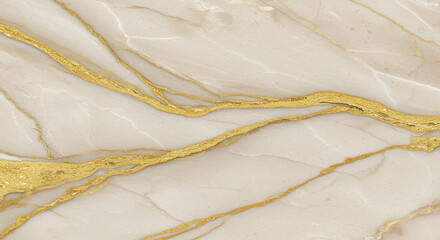 Luxurious Beige Marble Texture Infused with Veins of Sparkling Gold: A High-End, Elegant Design Element for Modern Applications