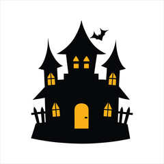 halloween castle vector illustration