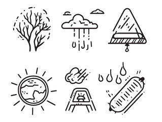 Fototapeta premium climate warning line art nature crisis illustration