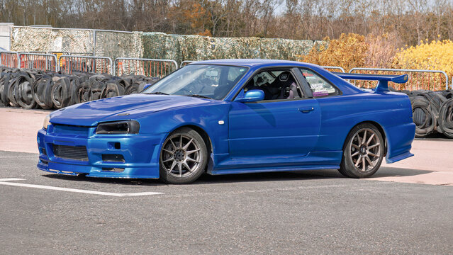 London, England-April 22, 2025: Nissan Skyline GT-R (R34)