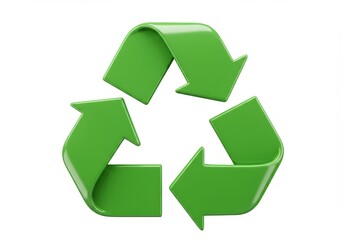 Fototapeta premium 3D Illustration of Green recycling symbol isolated on white background representing sustainability