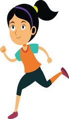Girl running silhouette vector