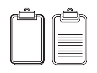 Clipboard line art graphic icon for digital projects