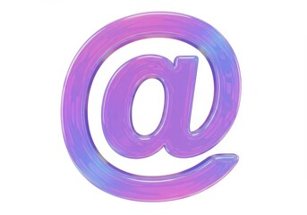 Fototapeta premium 3D Illustration of Glossy purple at symbol isolated on white background