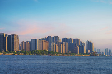 The skyline and Yangtze River tourism scenery of Nanjing, Jiangsu Province, China on May 12, 2025