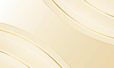 Abstract beige luxury curved background with gold lines. Elegant soft cream design suitable for beauty products, templates, banners, promotions, awards, events, websites, landing pages, and more