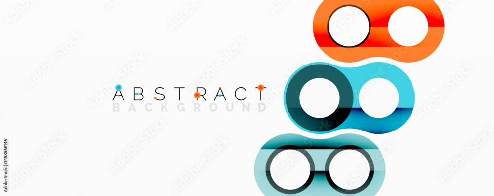 Aufkleber Modern abstract design. Colorful circles overlap, creating dynamic visual effect. Clean lines, simple shapes, bright palette.