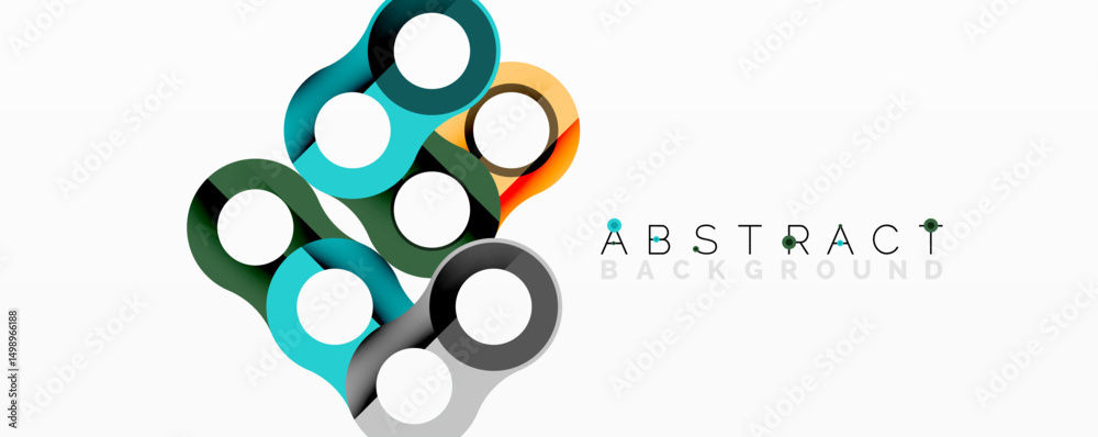 Aufkleber Modern abstract design. Circles overlap, creating colorful geometric pattern. Clean white background enhances visual impact.