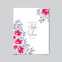 Obraz premium Beautiful floral wreath wedding invitation card template 