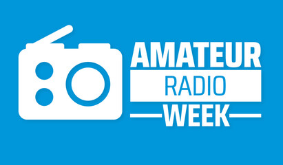Amateur Radio Week background banner or poster design template. observed every year in June. Holiday concept. Use to any Template, card, poster, placard, template.