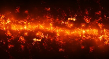 Fototapeta premium Orange Fire on Dark Background
