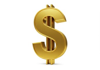 Obraz premium 3D Illustration of Golden dollar sign isolated on white background representing wealth