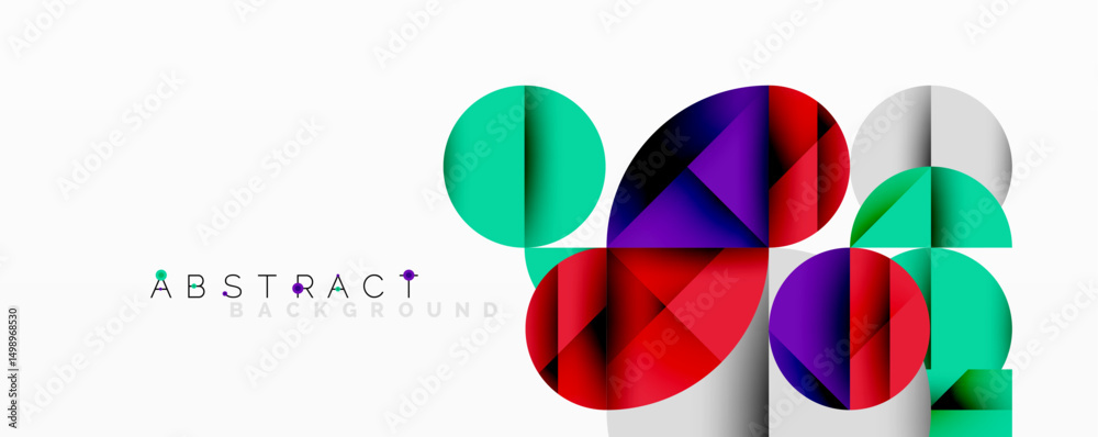 Leinwandbilder colorful overlapping circles create modern abstract background. gradient shades provide visual depth
