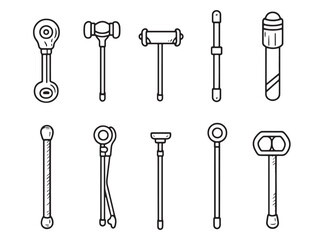 Minimalist crutch line art design for healthcare use