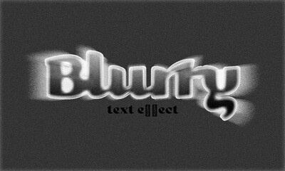 blurry Typography – Editable Text Effect in Monochrome Style