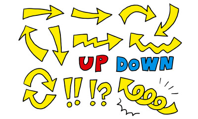 シンプルな手書き矢印セット ベクター