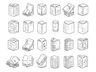 hand drawn dictionary line art icon for modern use