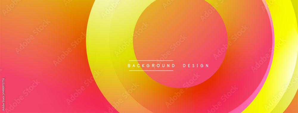 Poster Abstract vibrant background. Overlapping circles create dynamic gradient effect. Warm colors dominate composition, suggesting energy, optimism.